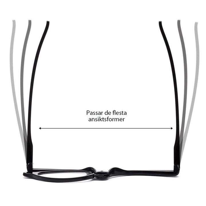 "Eleganta sminkglasögon i röd, svart och blå färg, med svängbar ram, perfekta för exakt makeup."