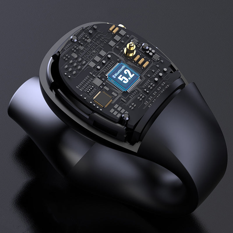 "Eleganta trådlösa Bluetooth-öronsnäckor, kompakt design, avancerad ljudteknik för klart ljud och stabil anslutning."