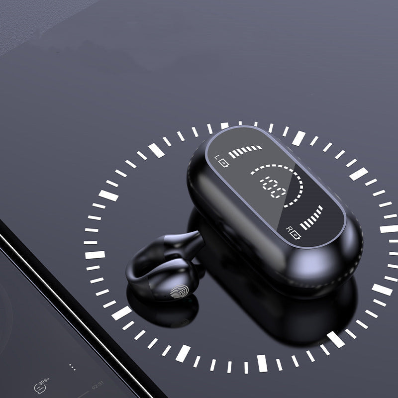 "Eleganta trådlösa Bluetooth-öronsnäckor, kompakt design, avancerad ljudteknik för klart ljud och stabil anslutning."