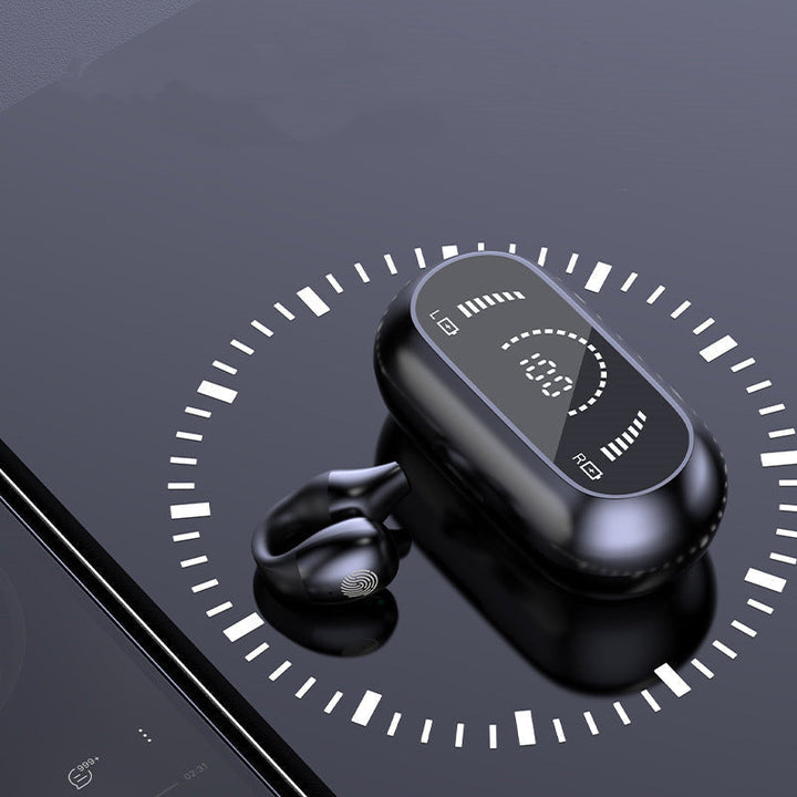 "Eleganta trådlösa Bluetooth-öronsnäckor, kompakt design, avancerad ljudteknik för klart ljud och stabil anslutning."