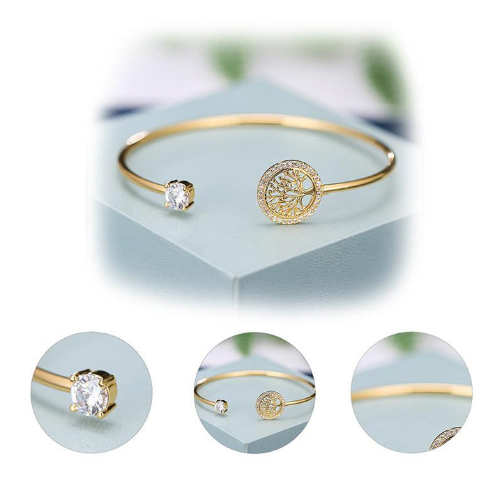 "Eleganta zirkonarmband för kvinnor i gyllen, roséguld, vitt guld, symboliserar livets värme och eviga stil."