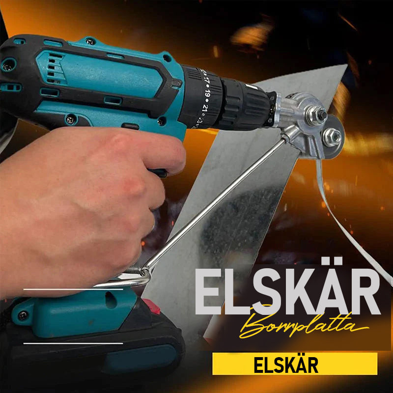 "Elektrisk blå metalborrsax för precisionsskärning i metall, robust design, lämplig för hem- och proffsbruk."