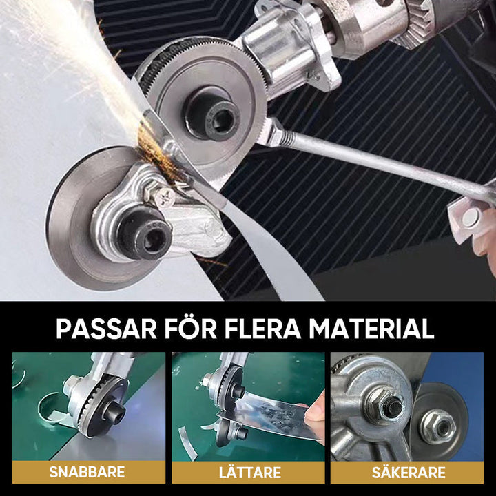 "Elektrisk blå metalborrsax för precisionsskärning i metall, robust design, lämplig för hem- och proffsbruk."