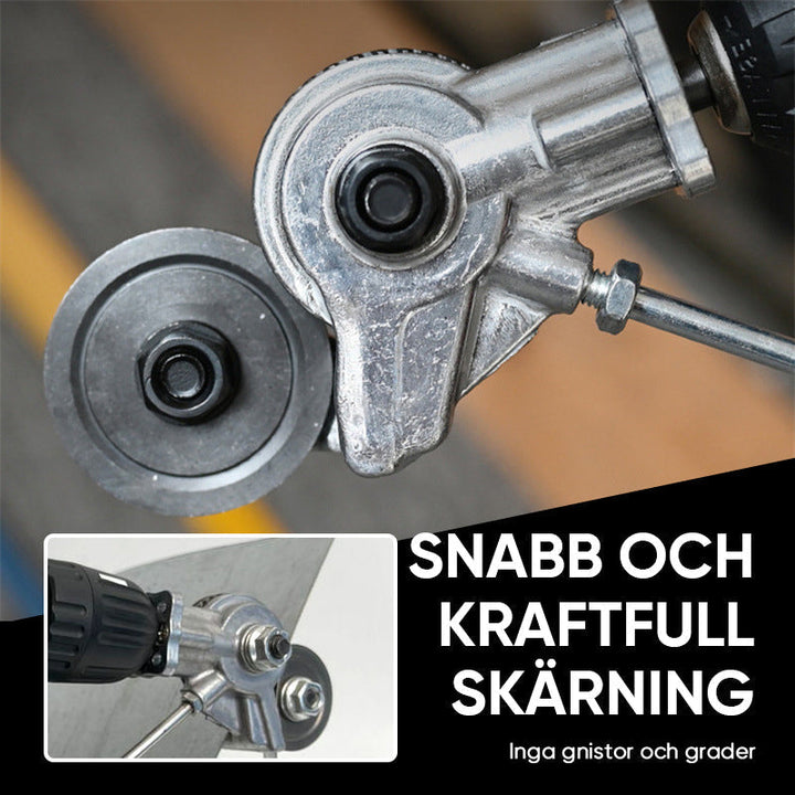 "Elektrisk blå metalborrsax för precisionsskärning i metall, robust design, lämplig för hem- och proffsbruk."