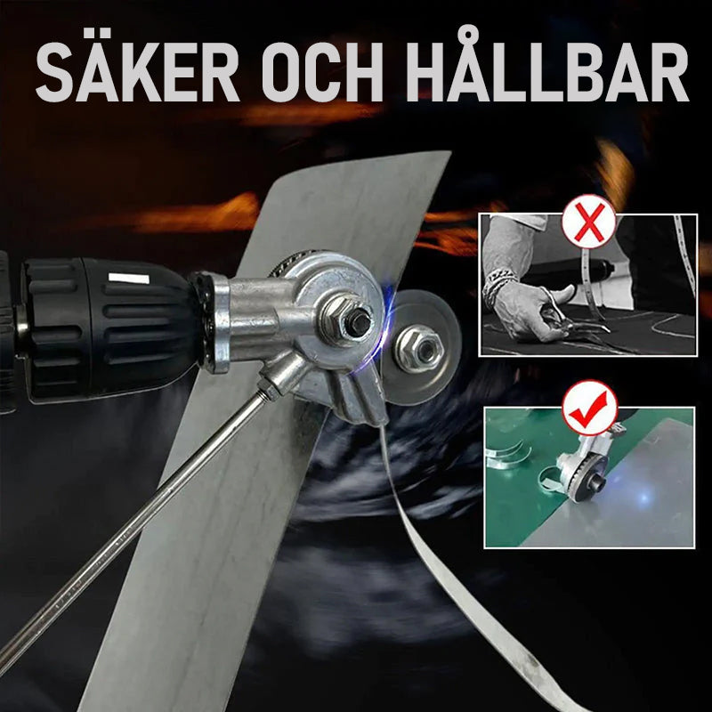 "Elektrisk blå metalborrsax för precisionsskärning i metall, robust design, lämplig för hem- och proffsbruk."
