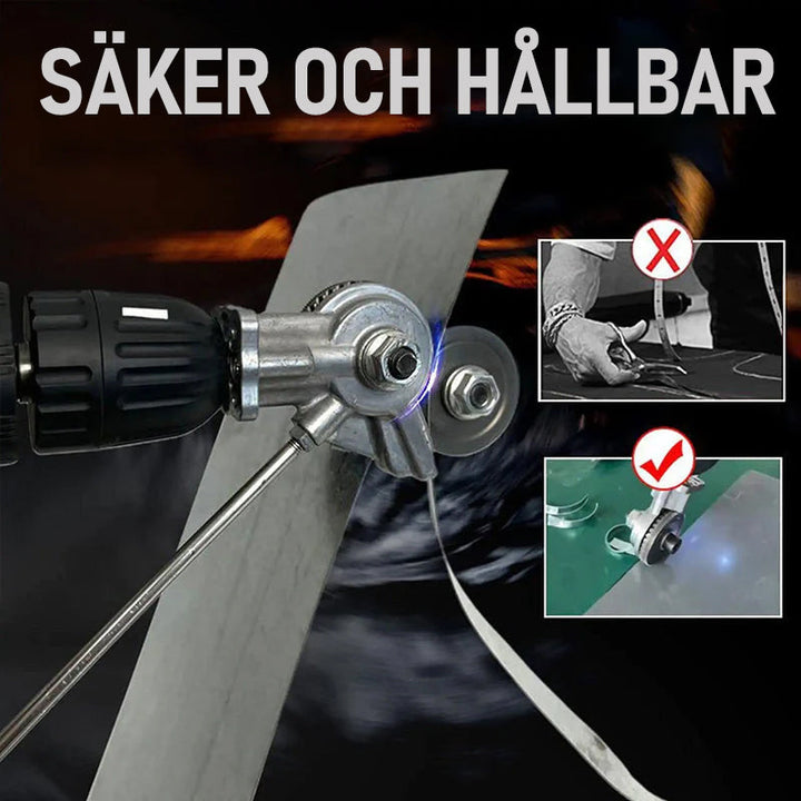 "Elektrisk blå metalborrsax för precisionsskärning i metall, robust design, lämplig för hem- och proffsbruk."