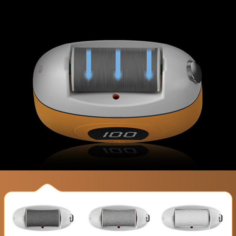 "Elektrisk fotslip med LCD-skärm, ergonomisk design, perfekt för att ta bort förhårdnader och vårda fötternas hälsa."