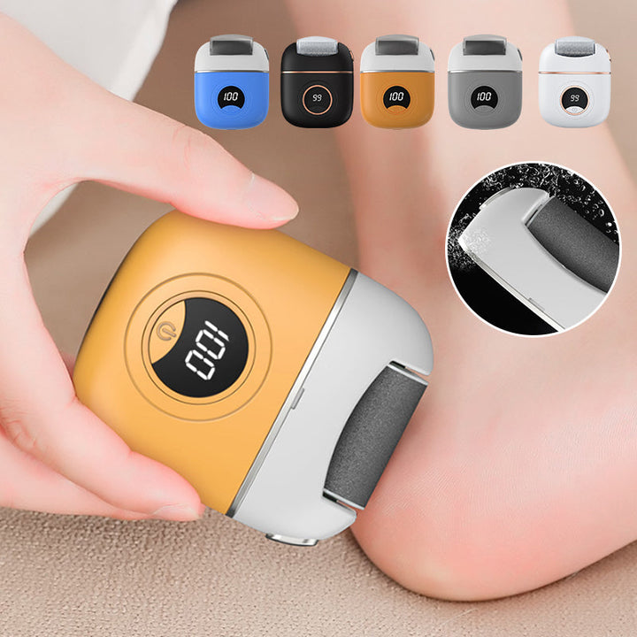 "Elektrisk fotslip med LCD-skärm, ergonomisk design, perfekt för att ta bort förhårdnader och vårda fötternas hälsa."