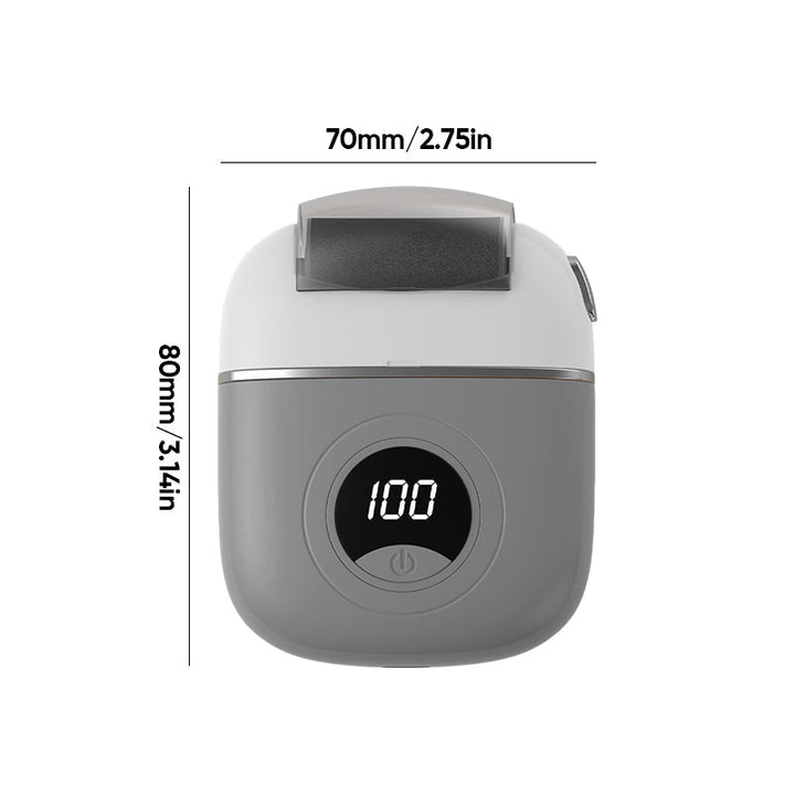 "Elektrisk fotslip med LCD-skärm, ergonomisk design, perfekt för att ta bort förhårdnader och vårda fötternas hälsa."