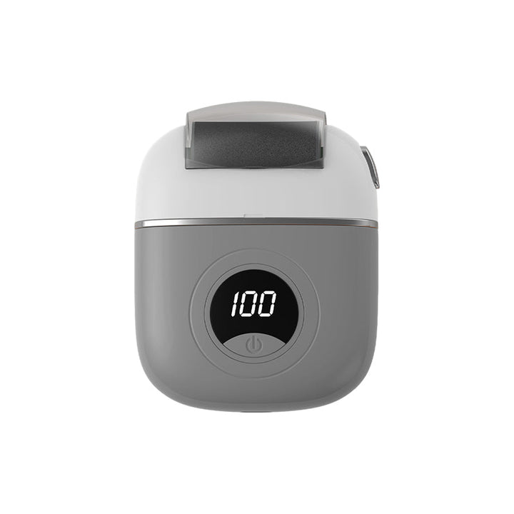 "Elektrisk fotslip med LCD-skärm, ergonomisk design, perfekt för att ta bort förhårdnader och vårda fötternas hälsa."