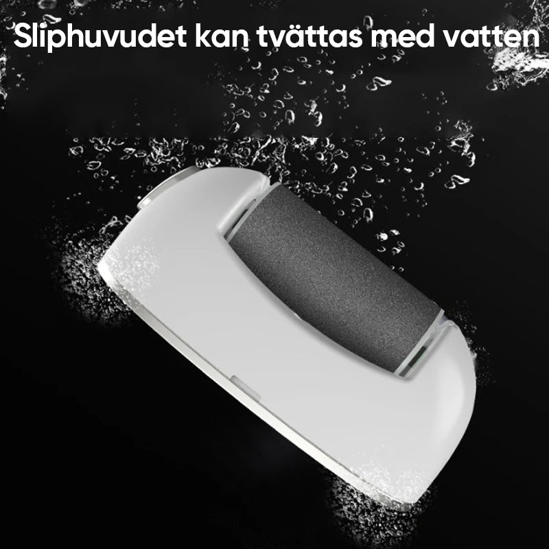 "Elektrisk fotslip med LCD-skärm, ergonomisk design, perfekt för att ta bort förhårdnader och vårda fötternas hälsa."