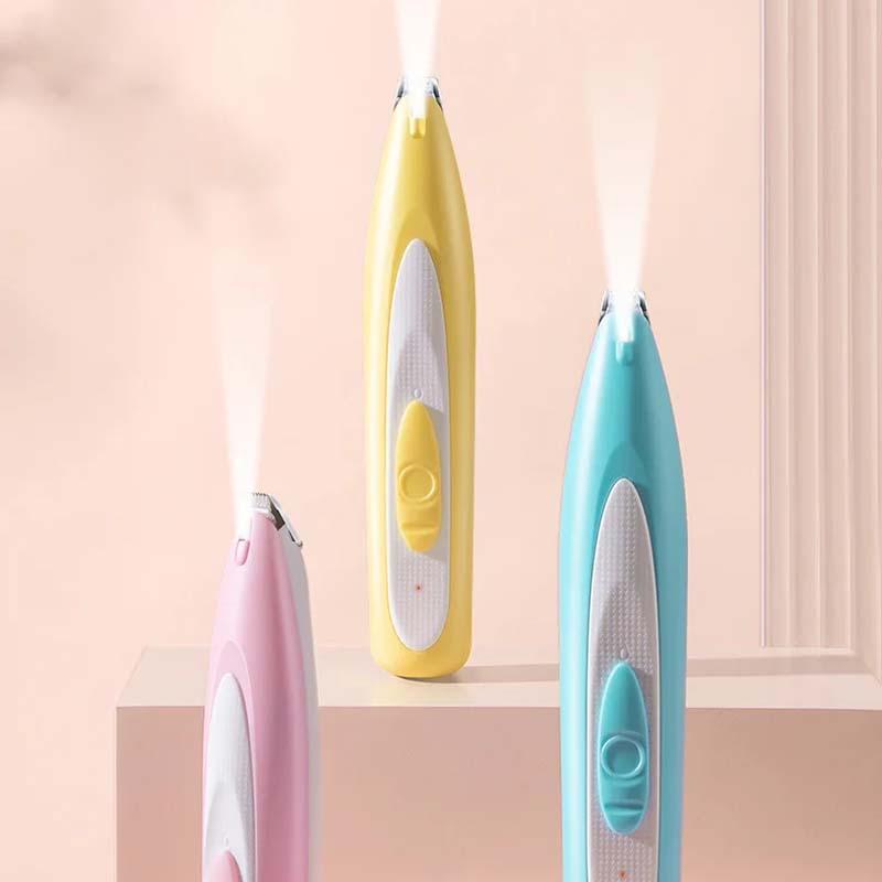 "Elektrisk hundtrimmer med LED och USB-laddning, ergonomisk design, multifunktionella skärare för precisionsgrooming."