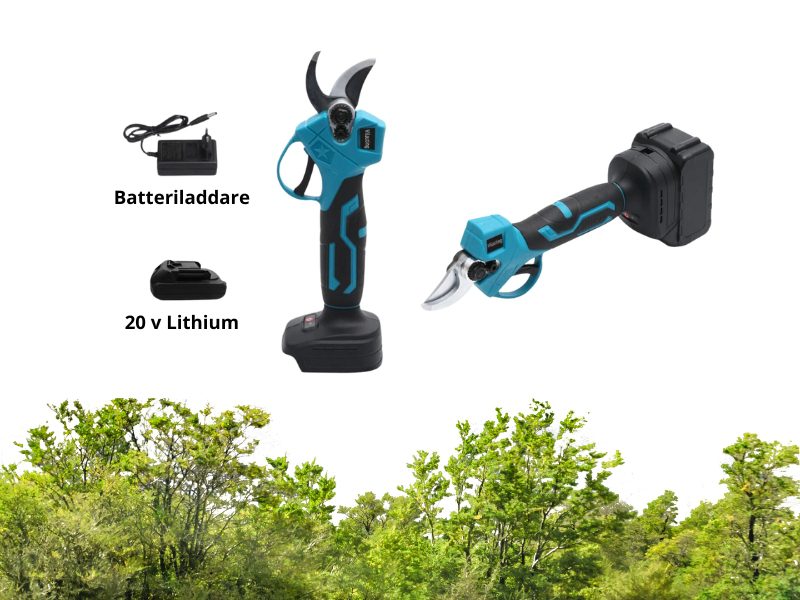 "Elektrisk sekatör 20V, ergonomisk design, effektiv klippning med volfram-stålblad för trädgårdsarbete"