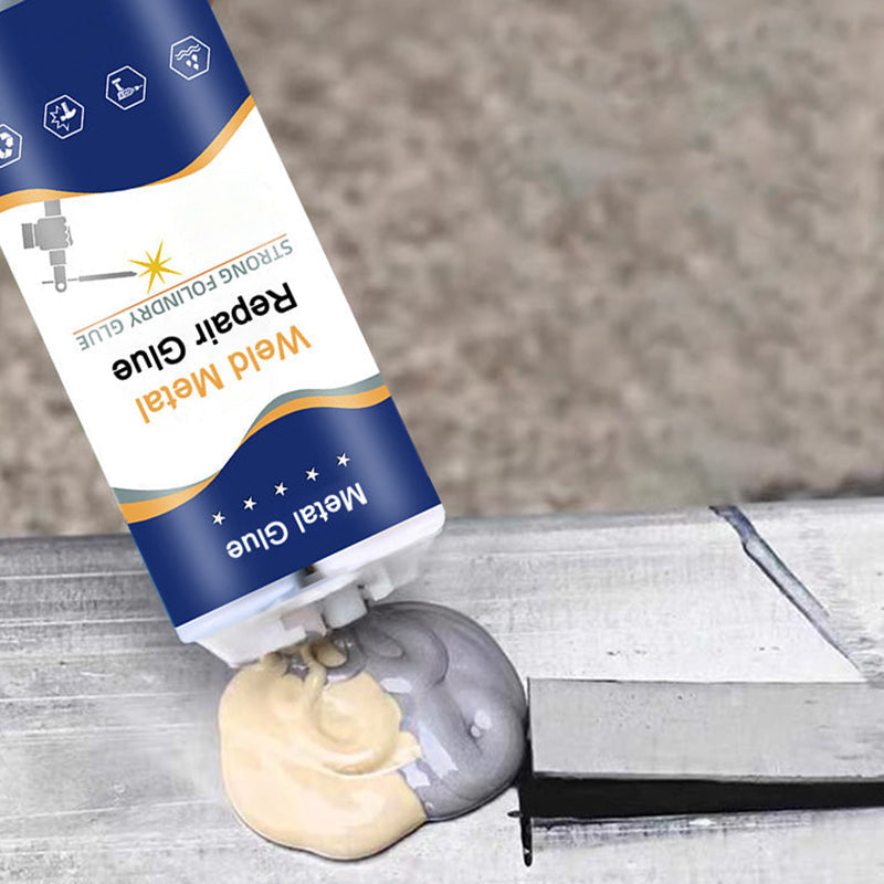 "Epoxilim metall hög hållfasthet, vattentät, temperaturbeständig upp till 200°C, perfekt för sprickor och ojämnheter."