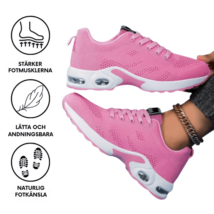 "ErgoFlex ortopediska skor dam, ergonomisk design, flera färger, komfort och stöd för långa promenader."