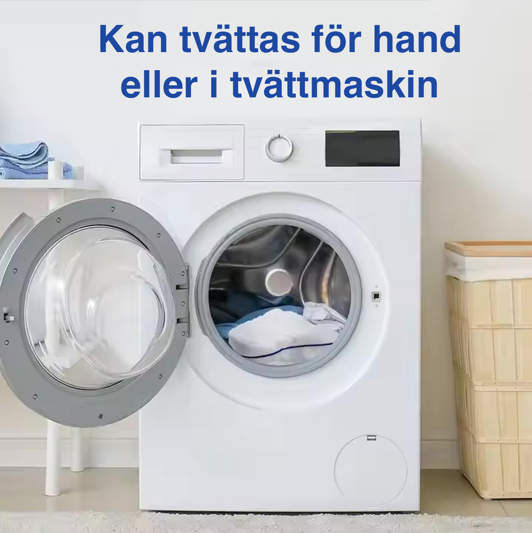 "Ergonomisk benstödkudde av minnesskum för sidoliggare, förbättrar hållning och avlastar höfter och rygg."