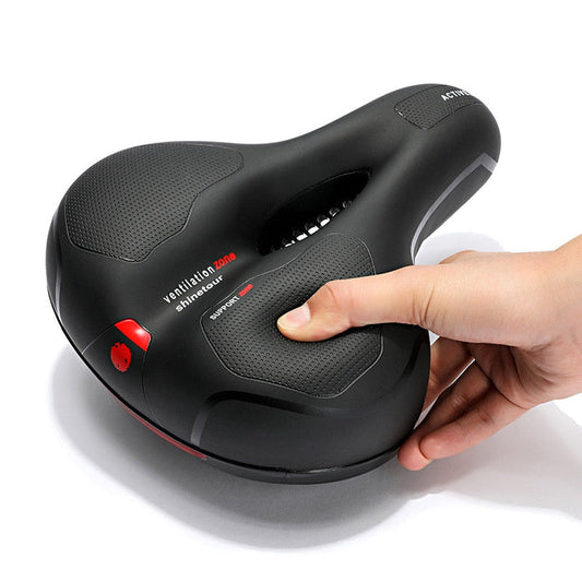 "Ergonomisk blå cykelsadel för långdistans, bekväm med mjuk andningsbar yta, perfekt för långa cykelturer."