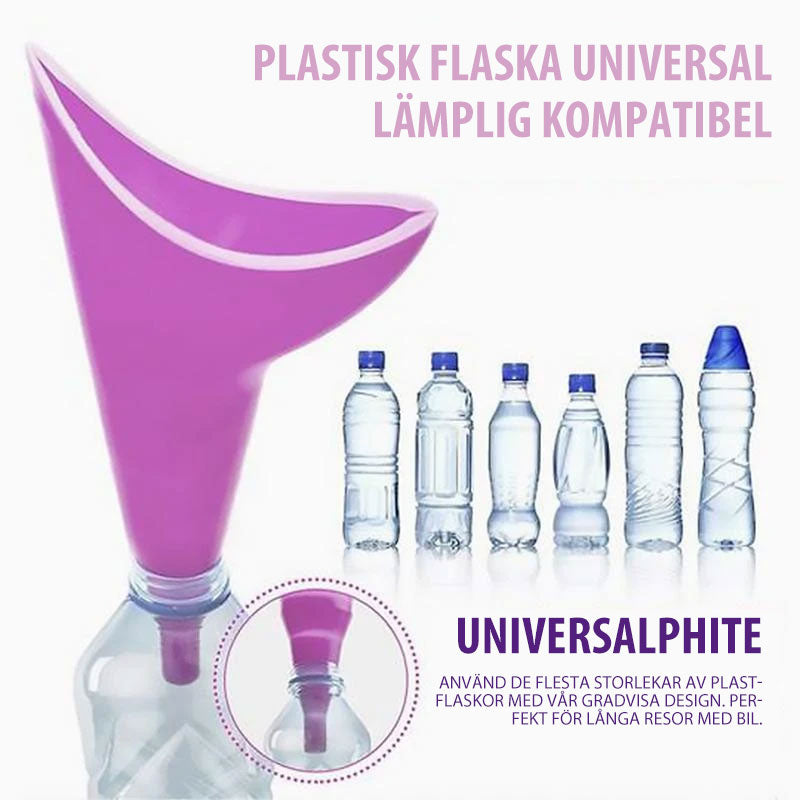 Ergonomisk kisstratt för kvinnor, rosa, portabel, stänksäker, för resor och utomhusbruk, hygienisk silikon.