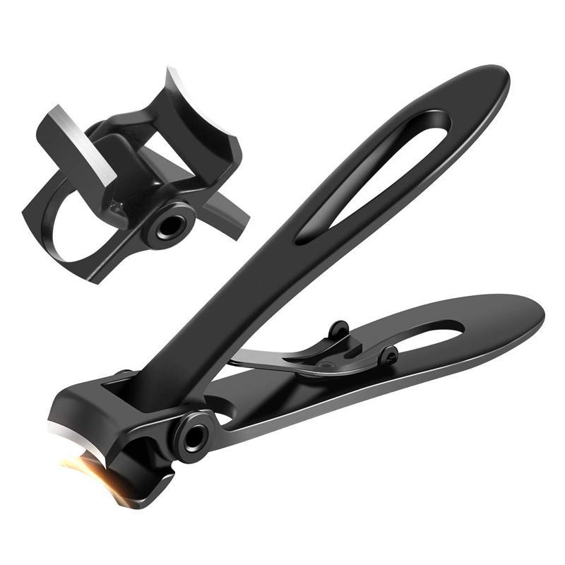 "Ergonomisk nagelklippare för tjocka naglar med silver och svart design, skarpa rostfria stålblad för exakt klippning."