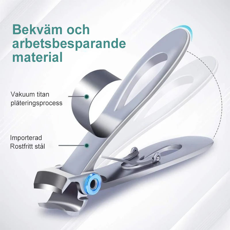 "Ergonomisk nagelklippare för tjocka naglar med silver och svart design, skarpa rostfria stålblad för exakt klippning."