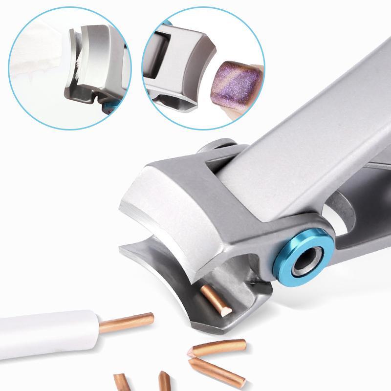 "Ergonomisk nagelklippare för tjocka naglar med silver och svart design, skarpa rostfria stålblad för exakt klippning."