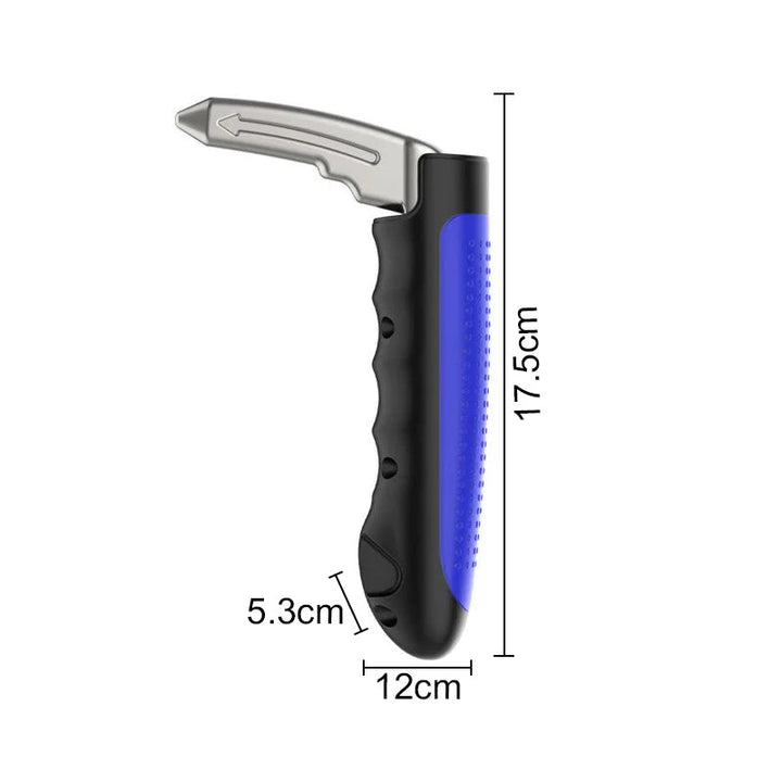 "Ergonomiskt bilhandtag, robust aluminiumlegering, orange och blå för enkel in- och urstigning, säker bilaccessoar."