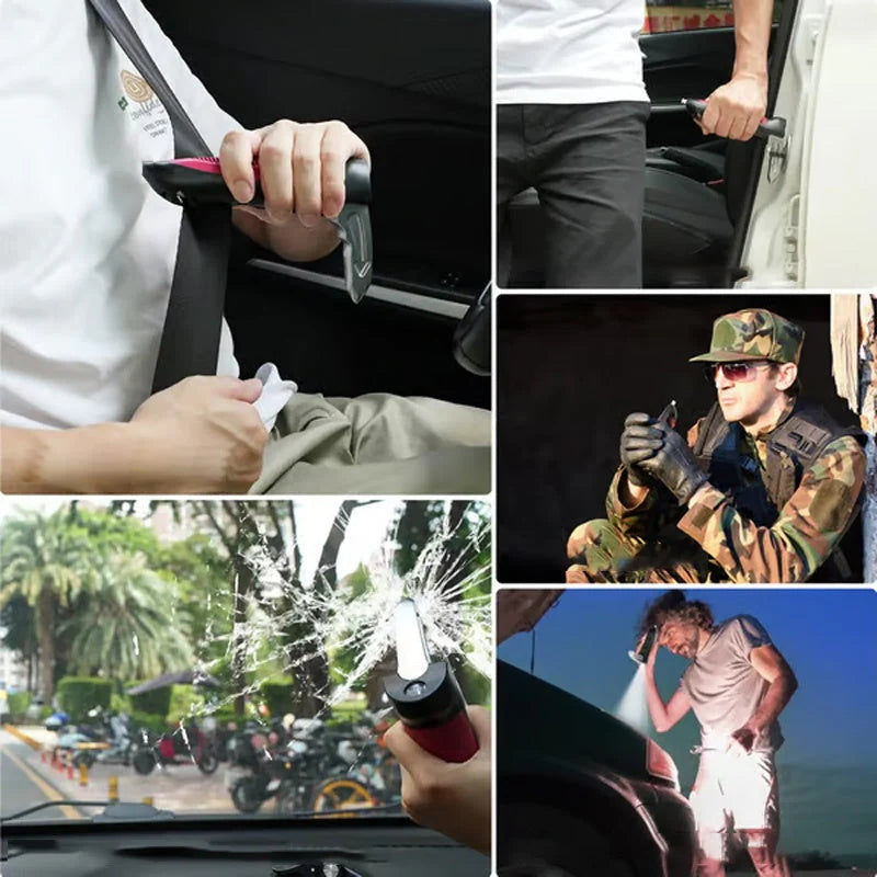 "Ergonomiskt bilhandtag, robust aluminiumlegering, orange och blå för enkel in- och urstigning, säker bilaccessoar."