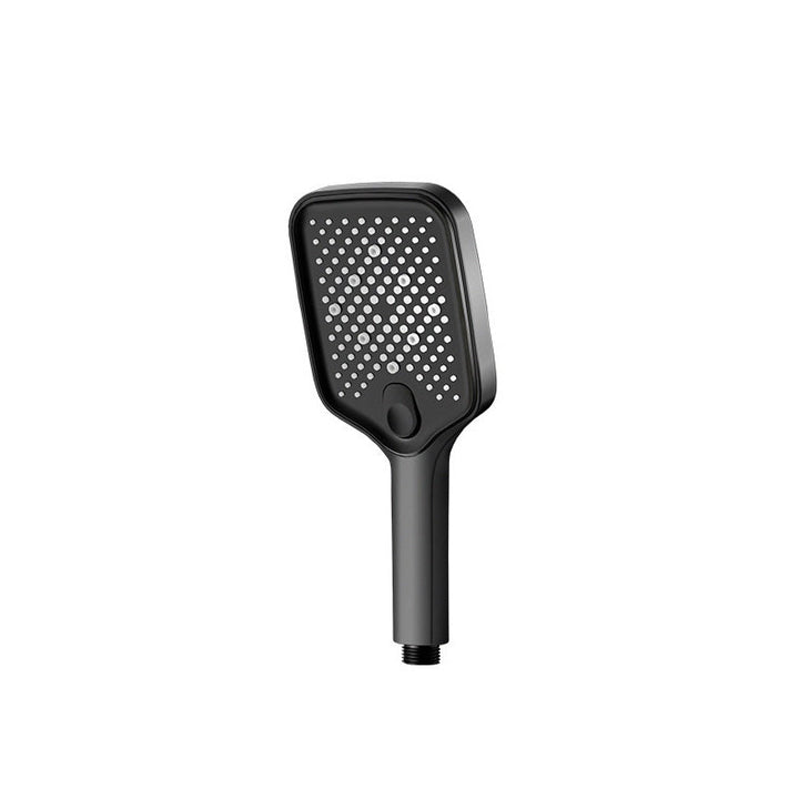 Ergonomiskt duschhuvud med flera spraylägen och bekvämt grepp, i grå-silver-svart färg, för en lyxig duschupplevelse.