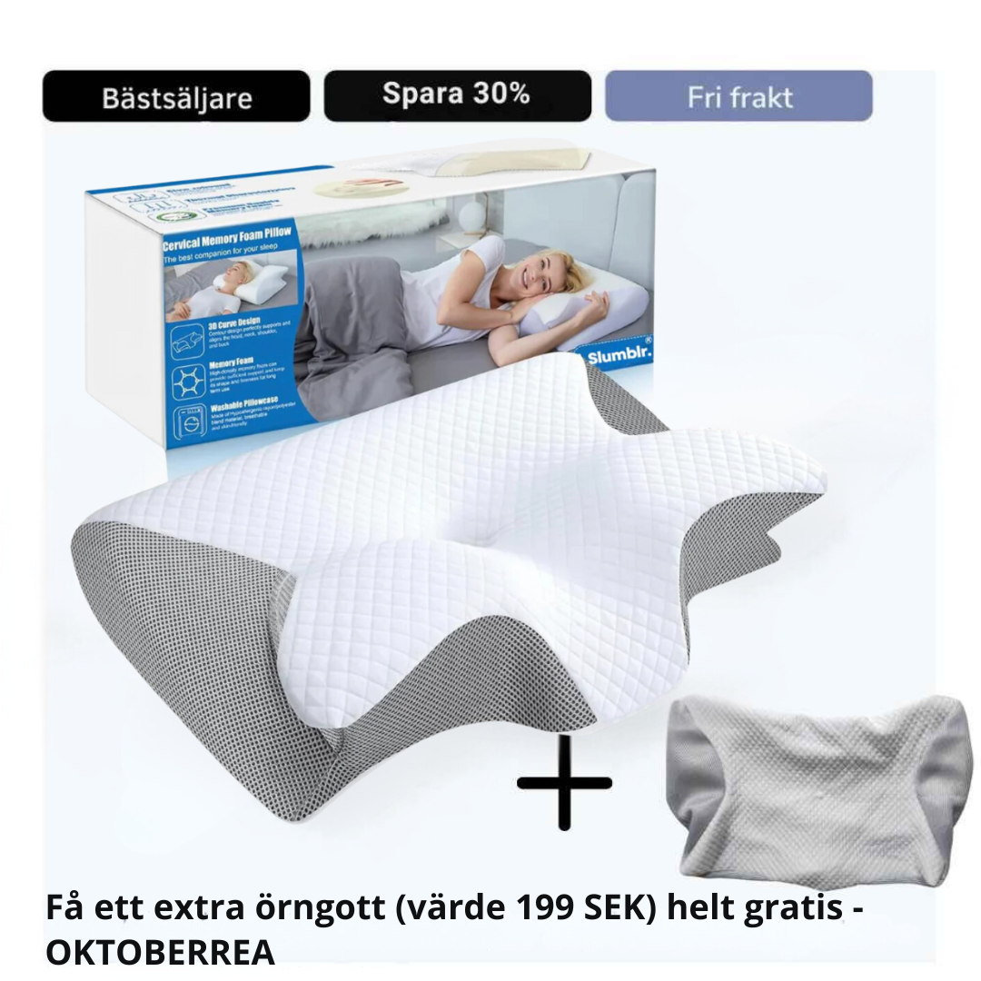 "Ergonomiskt formad ortopedisk nackkudde med lyxigt täcke för ultimat huvud- och nackstöd, perfekt för hem och resa."