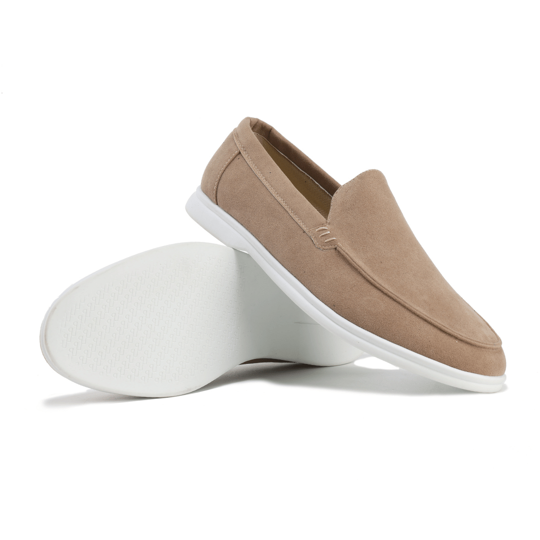 "Erik elegant läderloafers i beige, design med premium komfort, sofistikerat val för moderna män"