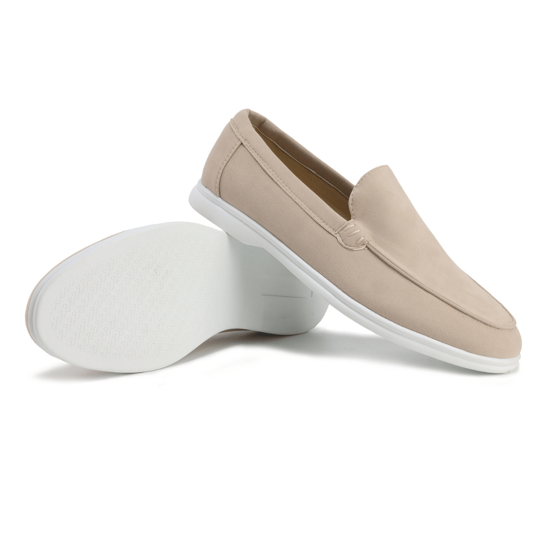 "Erik elegant läderloafers i beige, design med premium komfort, sofistikerat val för moderna män"
