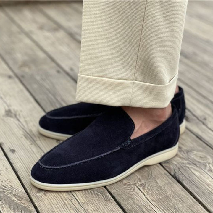 "Erik elegant läderloafers i beige, design med premium komfort, sofistikerat val för moderna män"