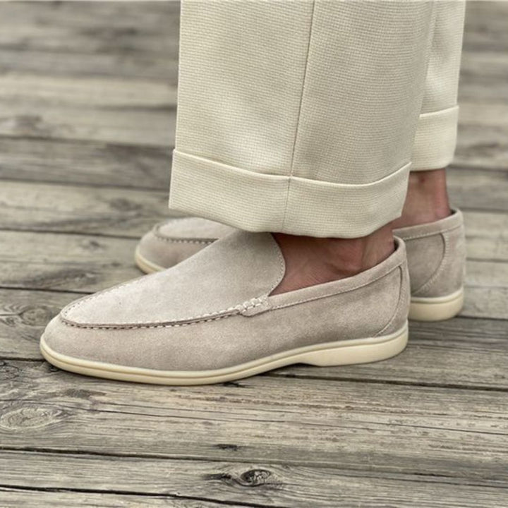 "Erik elegant läderloafers i beige, design med premium komfort, sofistikerat val för moderna män"