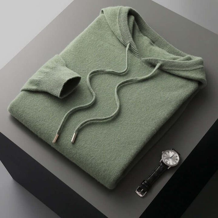 Exklusiv Stickad Hoodie för Herrar - Mjuk, Stilren och Varm - Glowseva