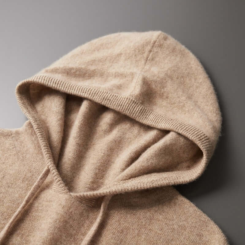 Exklusiv Stickad Hoodie för Herrar - Mjuk, Stilren och Varm - Glowseva