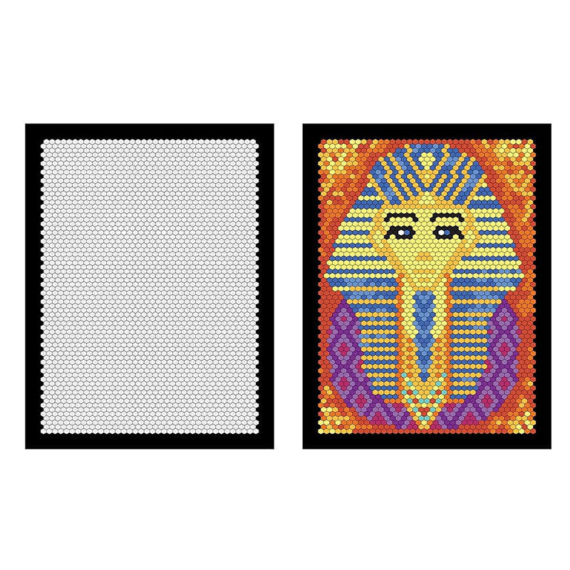 "Färg Quest Aktivitetsbok med akvarellpennor, färgglada mönster med geometriska former på svart bakgrund, kreativ upplevelse.