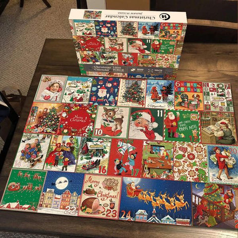 "Färgglad adventskalender 2024 med 24 luckor, julig design, papper, 21x18x3 cm, perfekt för familjeglädje i december."