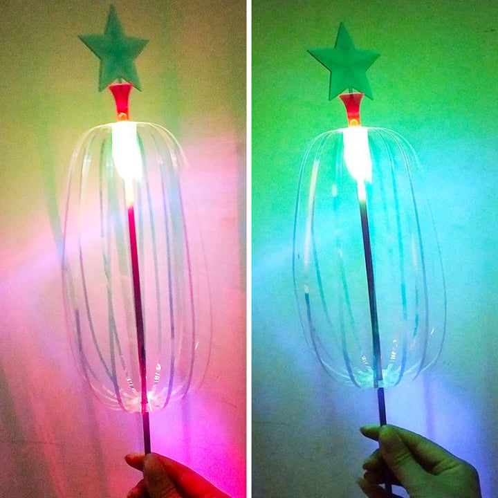 Färgglad bubbelstav för barn, 32 cm, skapar oändliga ljusreflekterande bubblor. Perfekt för lek och dekoration.