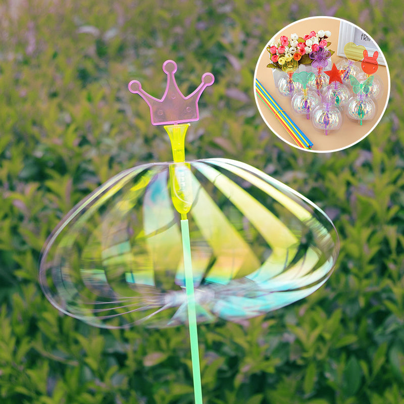 Färgglad bubbelstav för barn, 32 cm, skapar oändliga ljusreflekterande bubblor. Perfekt för lek och dekoration.
