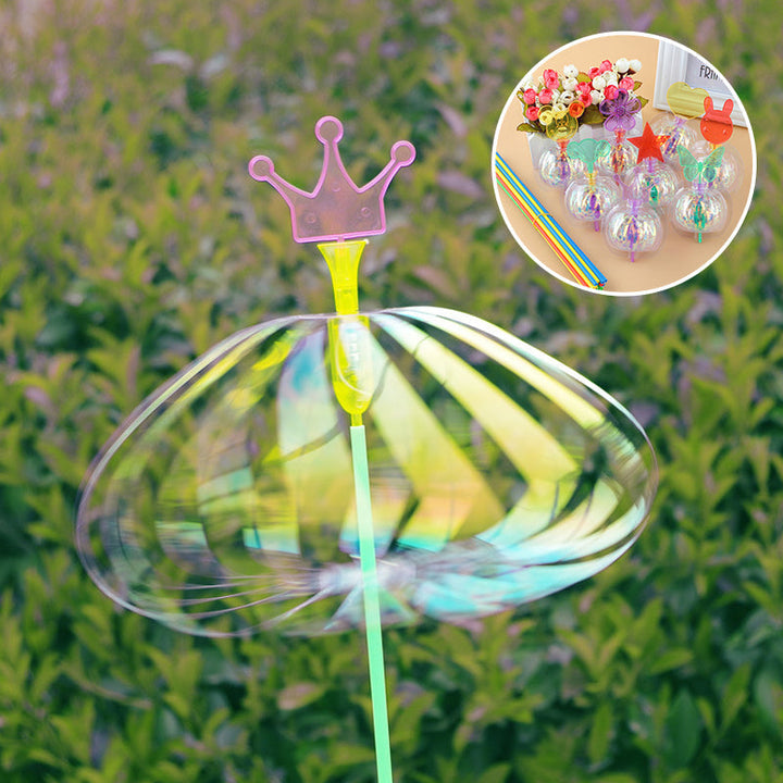 Färgglad bubbelstav för barn, 32 cm, skapar oändliga ljusreflekterande bubblor. Perfekt för lek och dekoration.