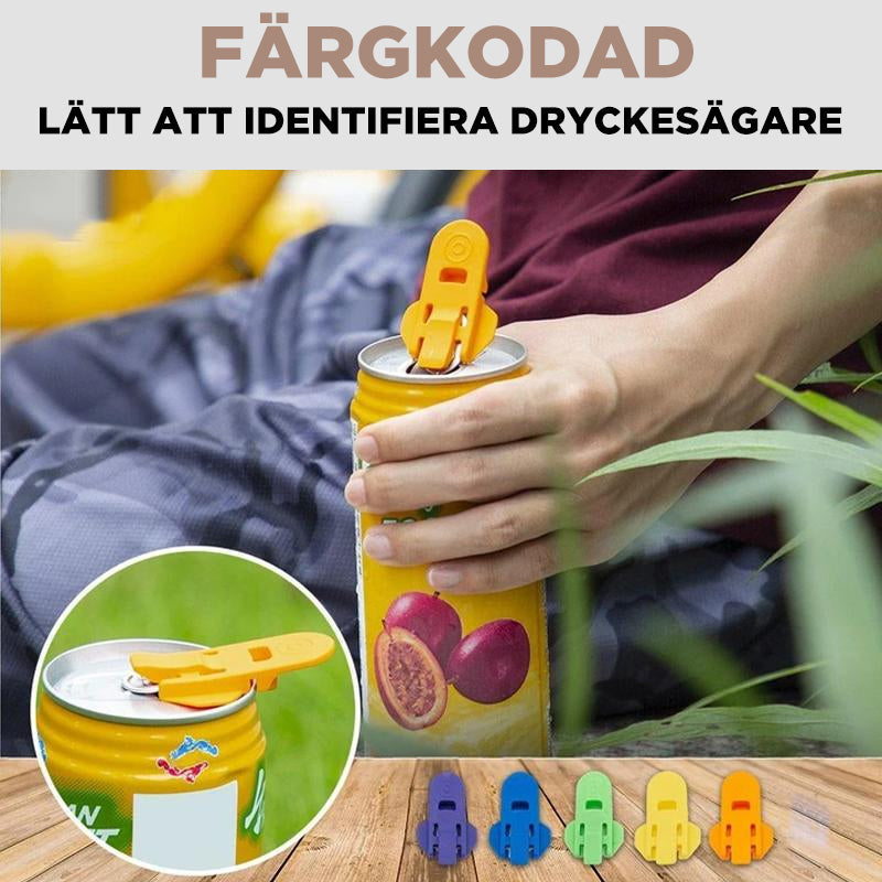 "Färgglad burköppnare i ABS-plast, kompakt design för köket, finns i lila, blå, grön, gul och orange."