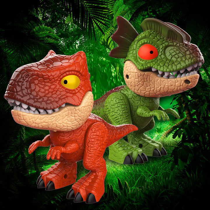 "Färgglad dinosaurie brevpapper leksak med pennvässare, suddgummi och pennhållare, perfekt för barnens kreativitet."