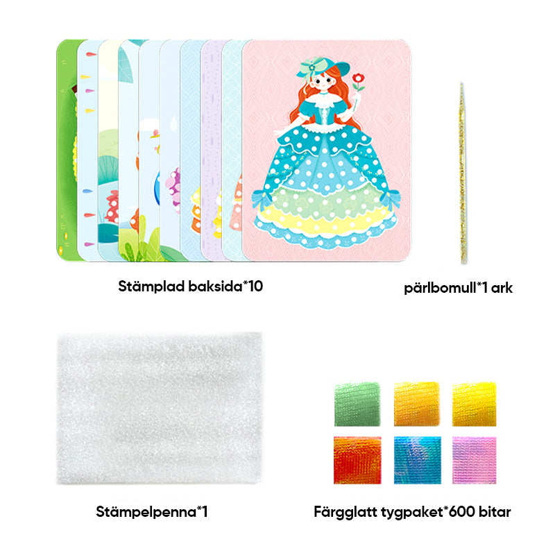 "Färgglad DIY Poke Art leksak för barn, främjar kreativitet och finmotorik med tygpunkteringar, perfekt för 3 år+"