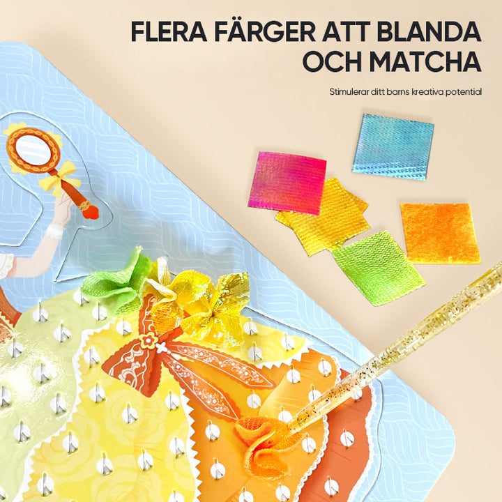 "Färgglad DIY Poke Art leksak för barn, främjar kreativitet och finmotorik med tygpunkteringar, perfekt för 3 år+"