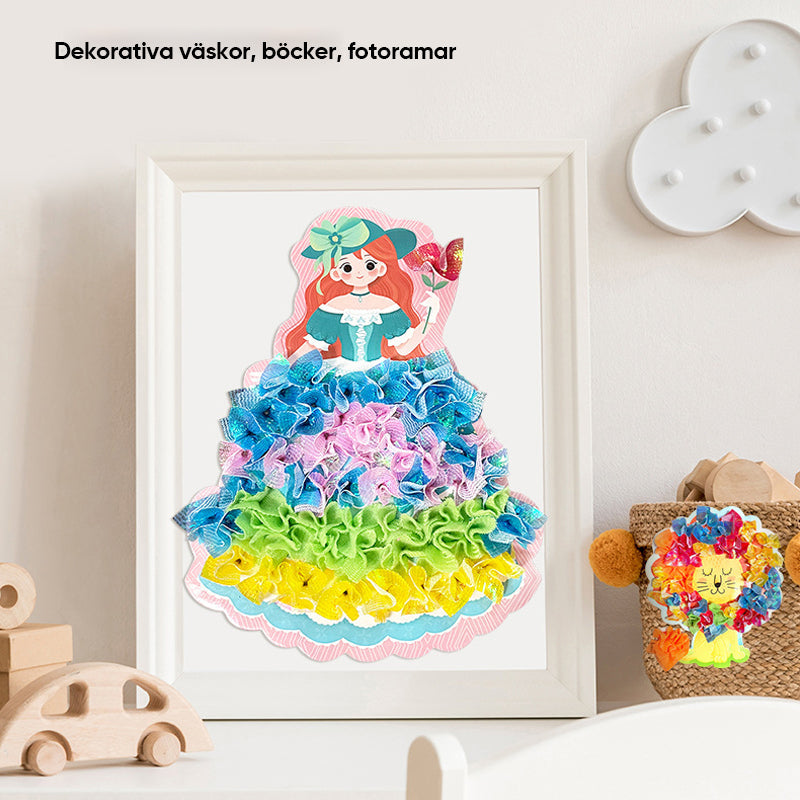 "Färgglad DIY Poke Art leksak för barn, främjar kreativitet och finmotorik med tygpunkteringar, perfekt för 3 år+"