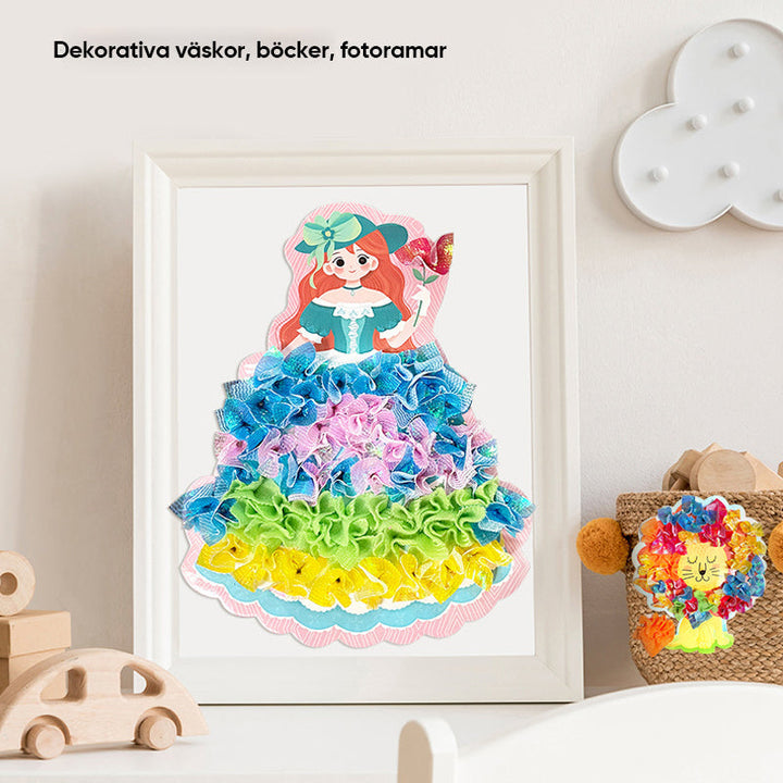 "Färgglad DIY Poke Art leksak för barn, främjar kreativitet och finmotorik med tygpunkteringar, perfekt för 3 år+"