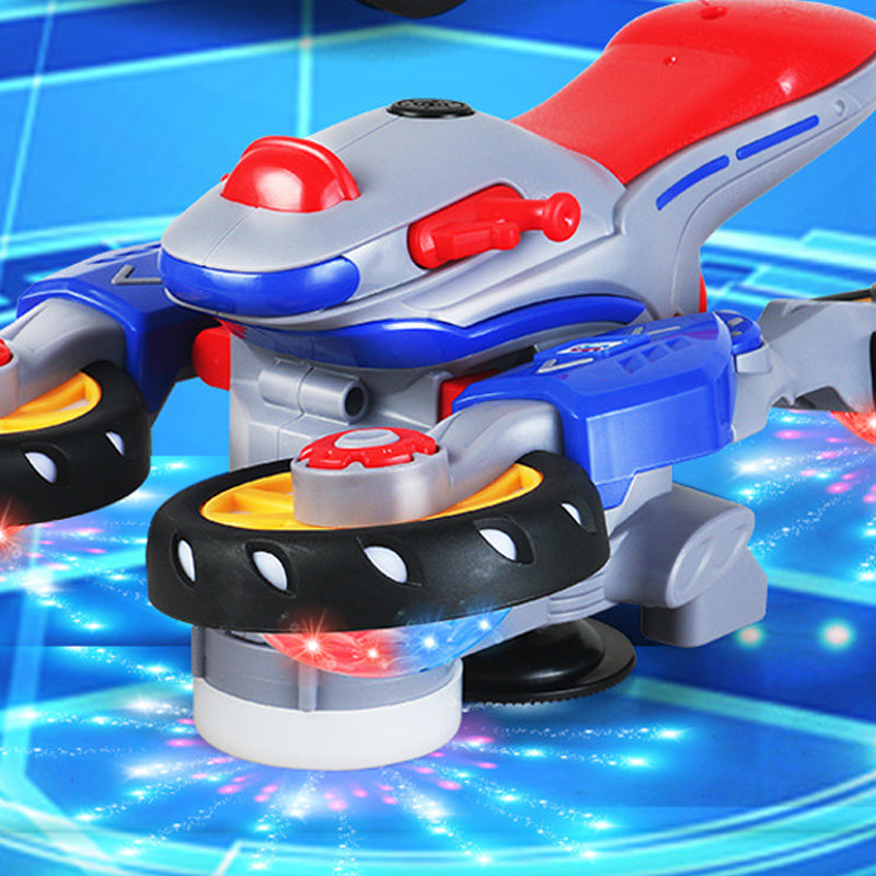 "Färgglad elektrisk barnmotorcykel med ljus och musik, ideal för kreativ lek och spännande äventyr i livfull design."