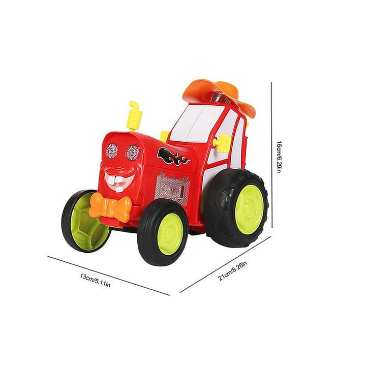 Färgglad fjärrstyrd stuntbil med bländande ljuseffekter; idealisk barnleksak för spänning och underhållning.