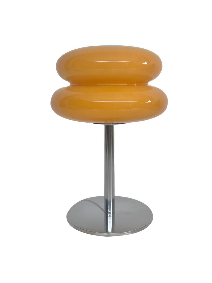 "Färgglad macaroninspirerad bordslampa av glas och järn med trendig design för livlig atmosfär och stilfull dekor."