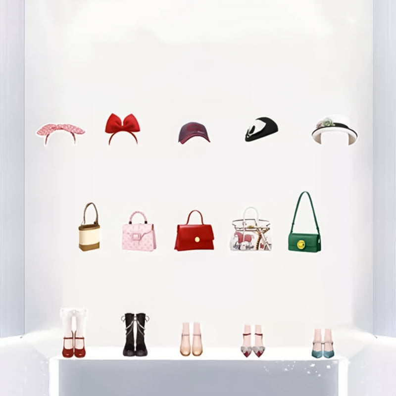 "Färgglad magnetisk klä-upp docka för flickor, med mångsidiga kläder och tillbehör, stimulerar kreativt lekande."